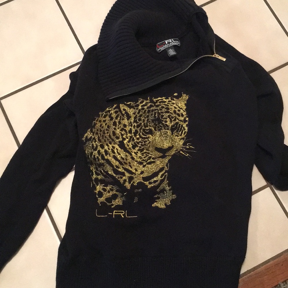 Ralph Lauren sweater with gold accent